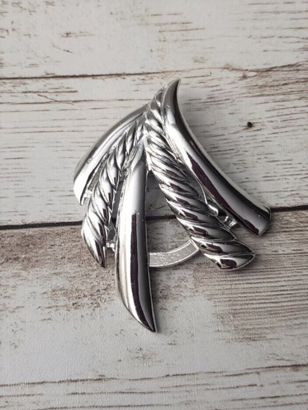 Vintage Scarf Clip - Silver Tone Statement